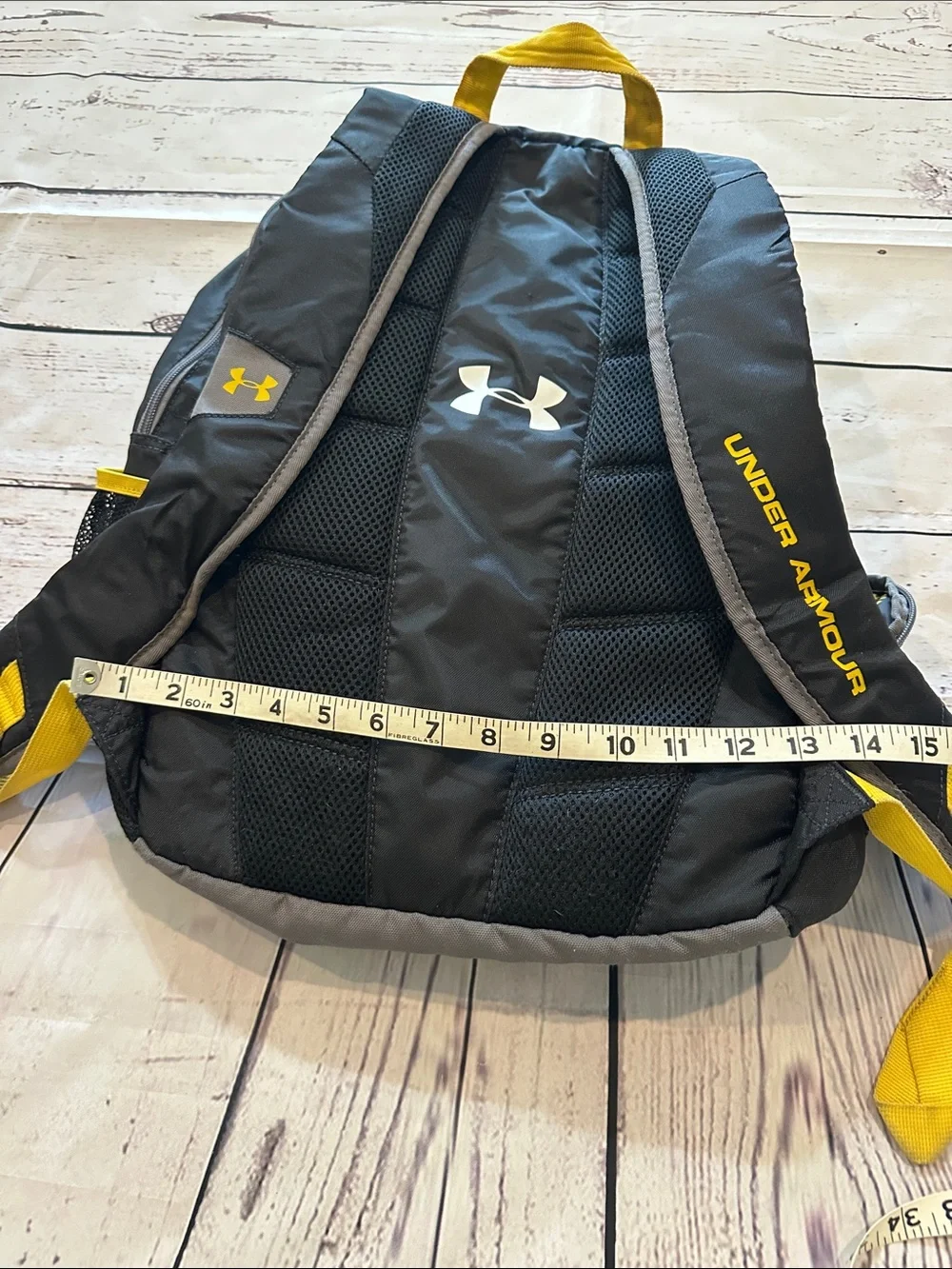 Under Armour Black and Yellow Men's Backpack with Padded Straps